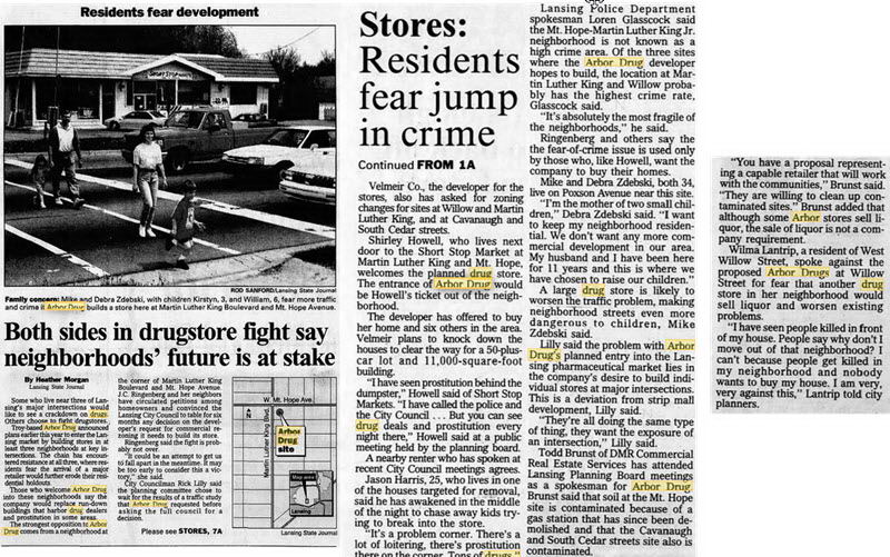 Arbor Drugs - May 1997 Article On Residents Fighting Expansion In Lansing